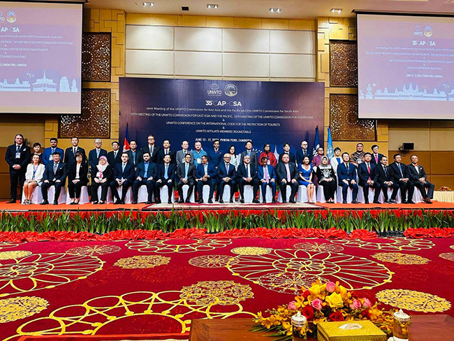 ကမ္ဘောဒီးယားနိုင်ငံတွင် ကျင်းပသည့် UNWTO (United Nations World Tourism Organization) ၏ အစည်းအဝေးများသို့ မြန်မာသံအမတ်ကြီး ပါဝင်တက်ရောက်(၁၆-၆-၂၀၂၃ ရက်)